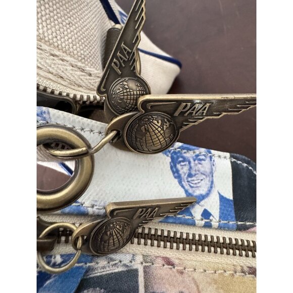 VTG PAA PAN AM Explorer Bag Weekender Pan Am White Canvas Travel Tag RARE MINT - Picture 7 of 15